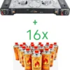 SMH LINE® Dubbele Camping Kooktoestel - 2 Pits - 2x 2500W - Incl. 16x Gasflessen