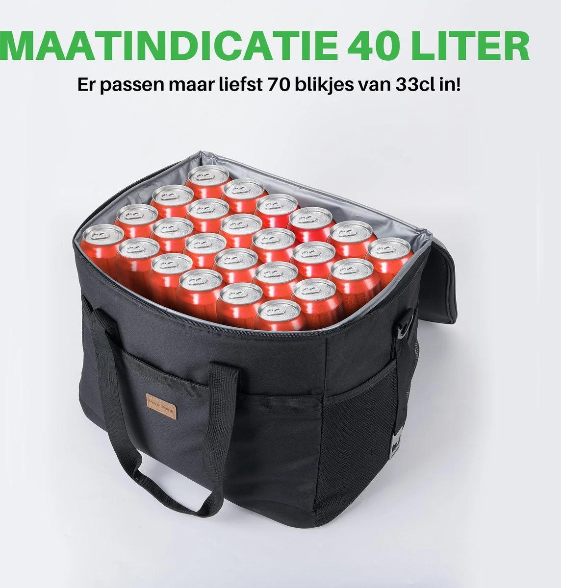 Packaway 4 Laags Geïsoleerde Koeltas - Lunchtas 40 Liter - Zwart - Afbeelding 14