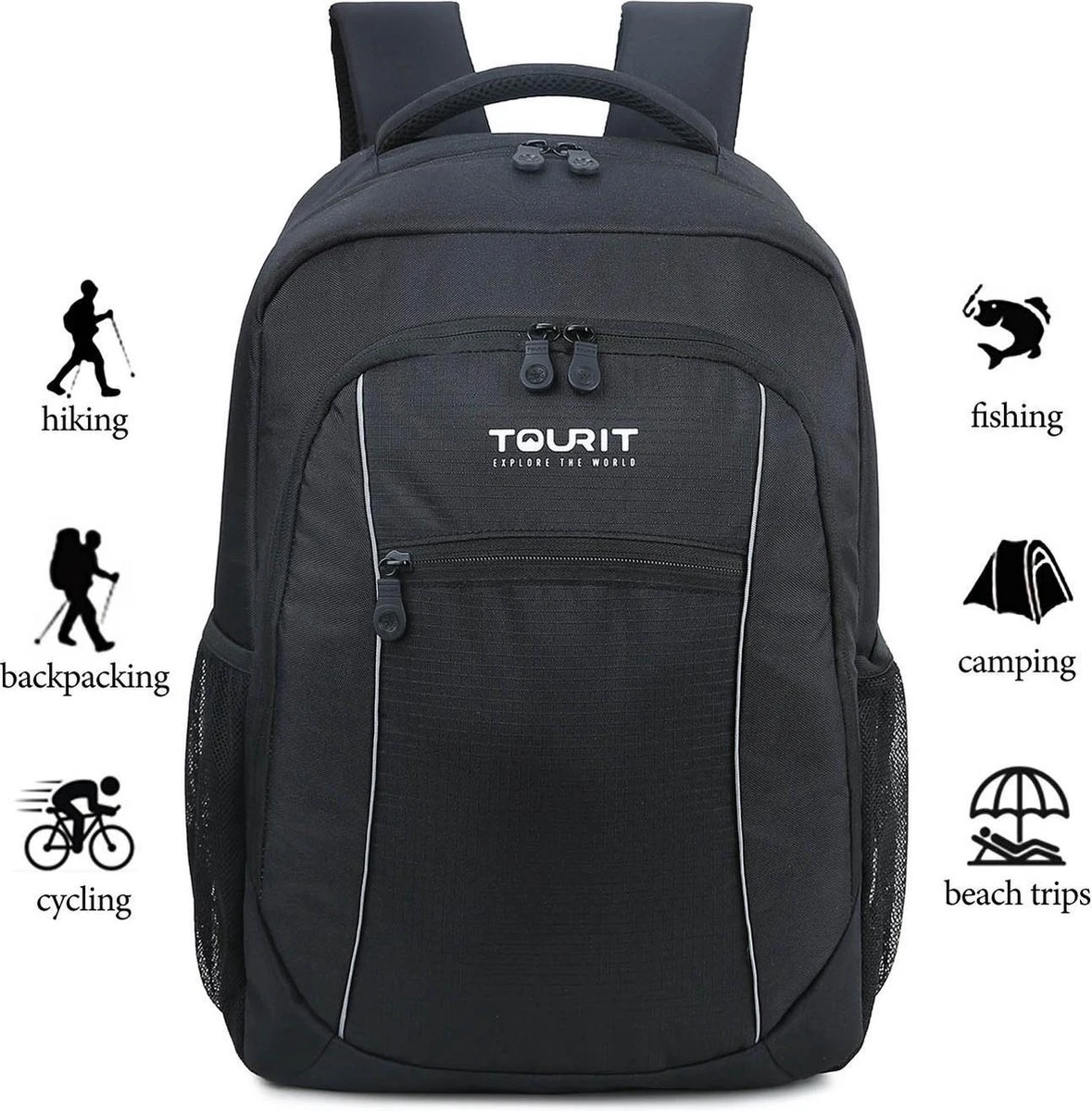 Koelrugtas - 23L - Wandelrugzak - Dagrugzak - Outdoor Rugzak - Dames & Heren - Zwart - Afbeelding 8