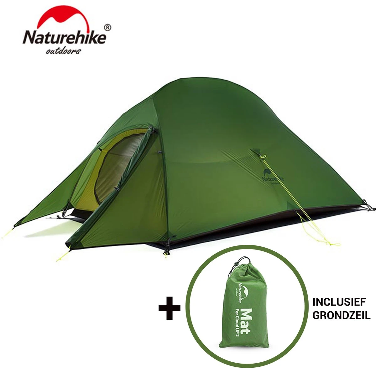 Cloud Up 3 Upgraded - Naturehike® - Tent 3 Persoons - Lichtgewicht Tent - Incl. Grondzeil - 20D 4000MM - Outdoor Kampeertent - Waterdicht - Hiking & Wandelen