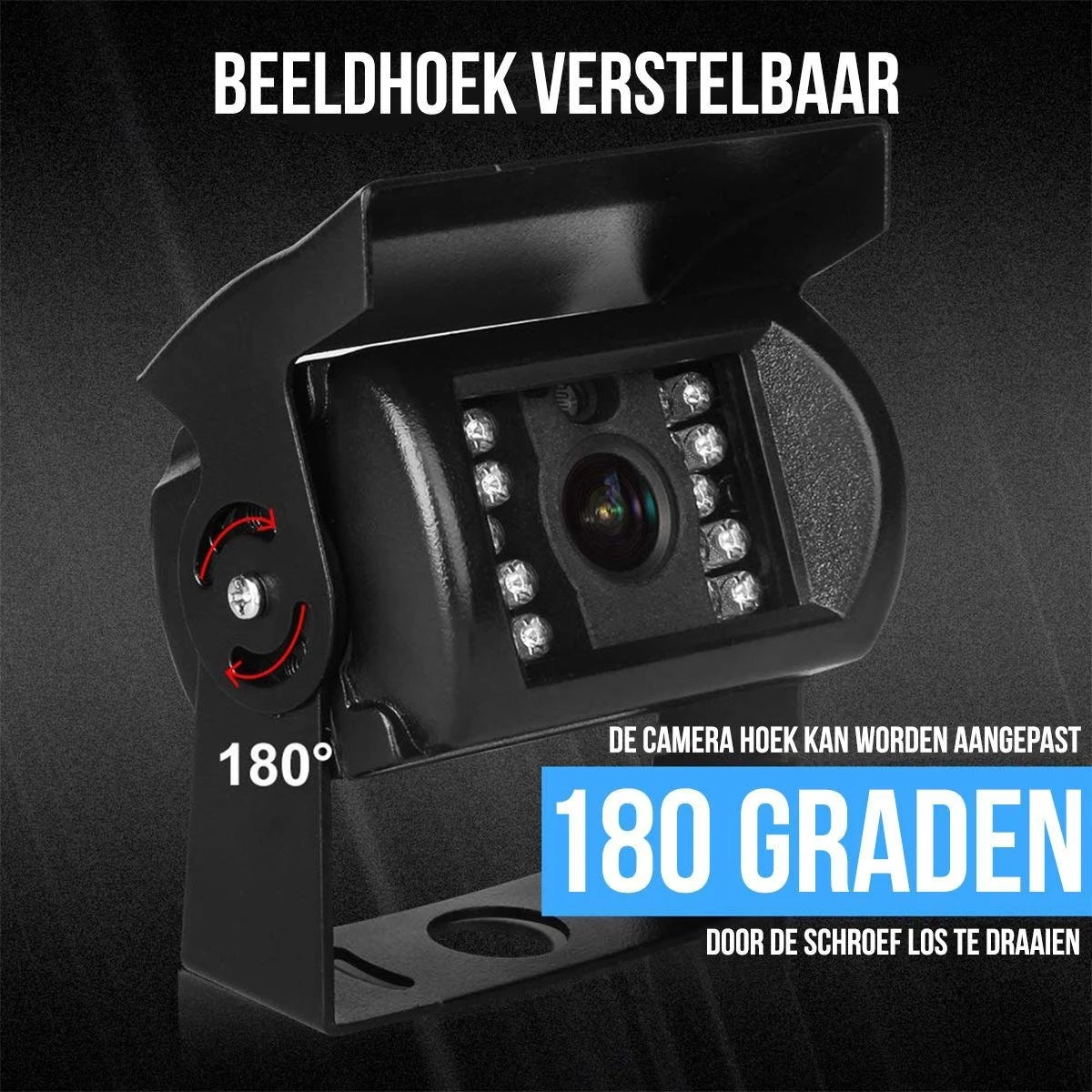 Strex Achteruitrijcamera Set Draadloos - 7" Scherm - 18LED Nachtzicht 15m - IP67 Waterdicht - Achteruitrij Camera - Geschikt Voor Auto/ Camper / Caravan / Vrachtwagen / Landbouw / Boot / Tractor - Afbeelding 5