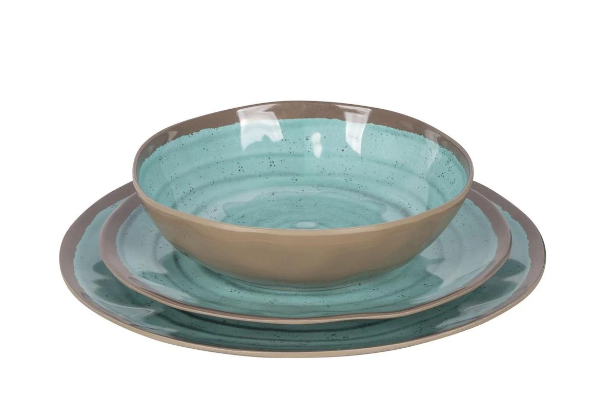 Bo-Camp Servies Halo - 12 Delig Melamine - Aqua - Afbeelding 7