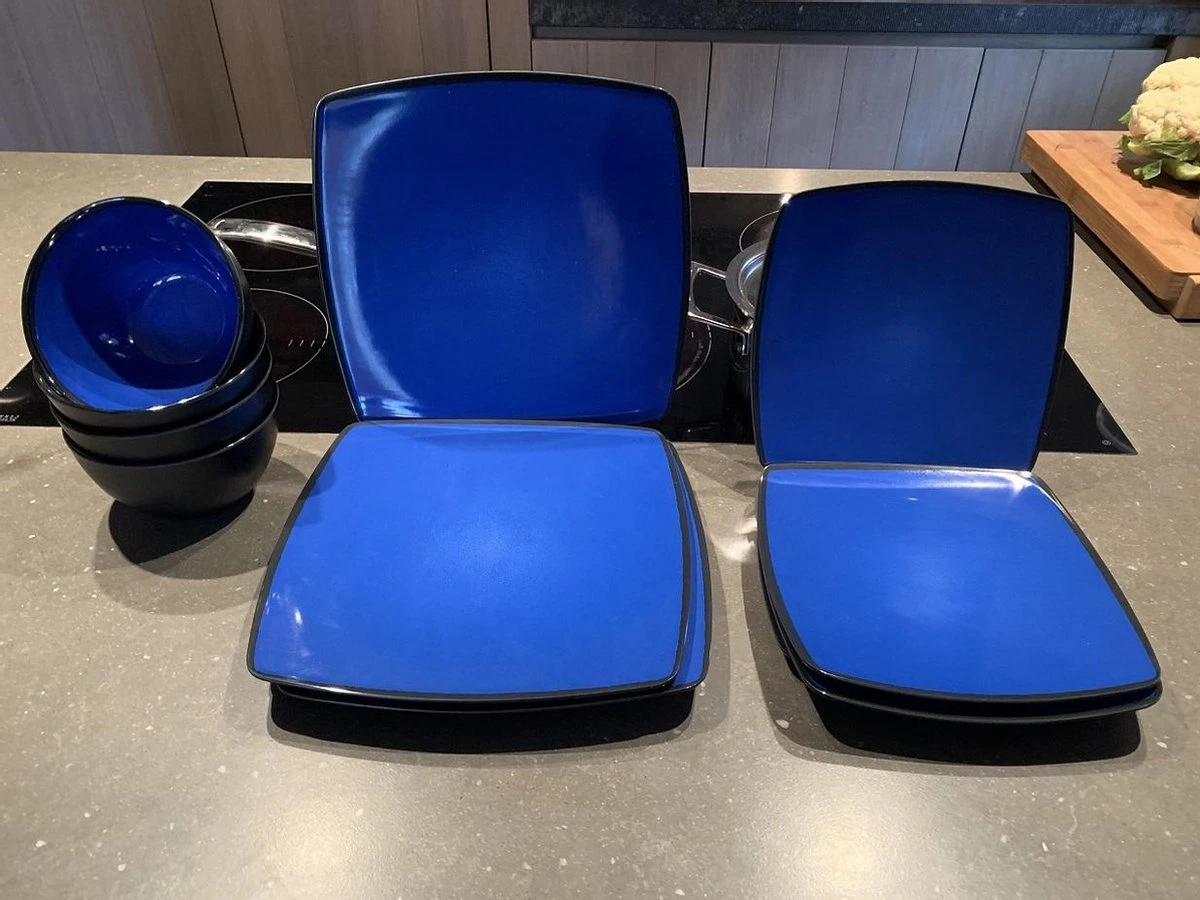 Camping Servies - 12 Delig – 100% Melamine Servies Set – Campingservies – Melamine Servies - Blue Ocean - Afbeelding 7