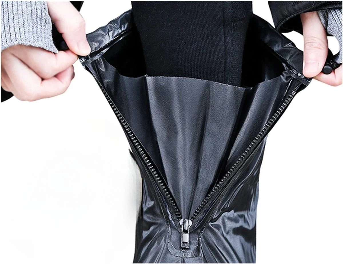 EASTWALL Cover Pro Schoenhoezen - Schoenovertrek Herbruikbaar - Bescherm Je Schoenen Tegen Water, Modder En Sneeuw - Universele Waterdichte Overschoenen - Schoenbeschermers - Anti-slip - Trekkoord Afsluiting - Zwart - Maat 43-44 - Afbeelding 2