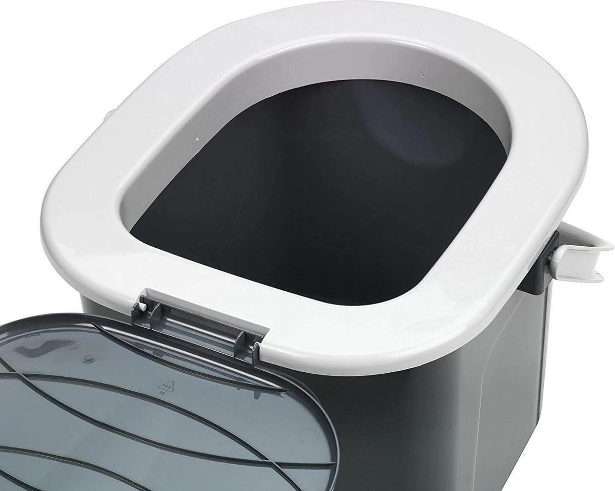Branq Toiletemmer Draagbaar Met Deksel - 15,5L - Antraciet - Afbeelding 2