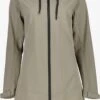 Kjelvik Dames Softshell Parka Kaki - Beige - Maat XL - Winddicht - Ademend Materiaal