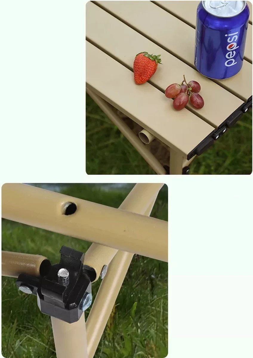 Buxibo - Lichtgewicht Vouwbare Campingtafel - Inklapbaar - Vis/Tuin/Picknick Tafel - Kamperen - Met Opberghoes - Aluminium - Grijs - Afbeelding 3